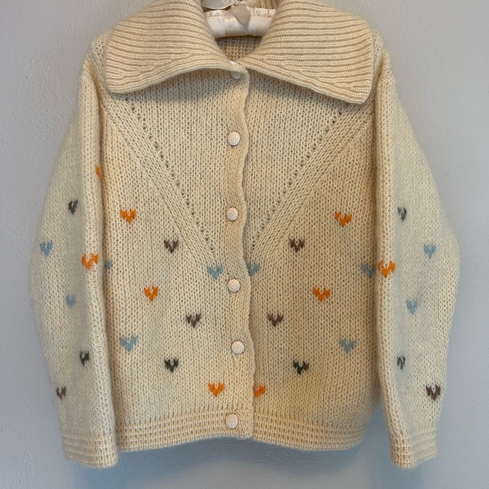 Vintage LeRoy Knitwear 100% Mohair Cardigan Sweater